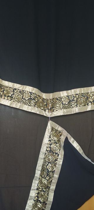 Bollywood conjunto blanco, negro y dorado