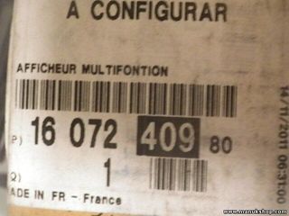 Pantalla del salpicadero Peugeot 1607240980