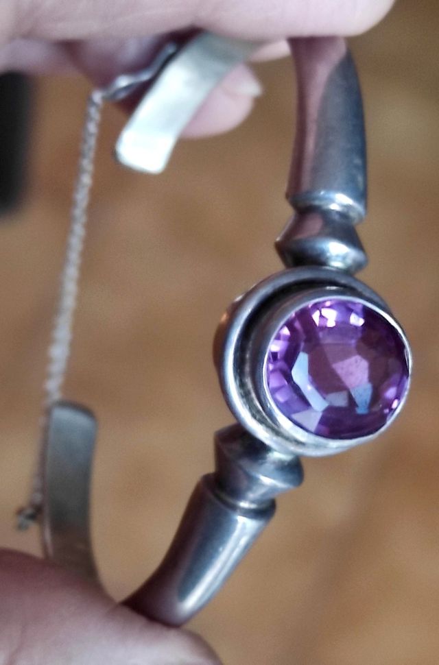 Bracciale in argento con alessandrite ovale