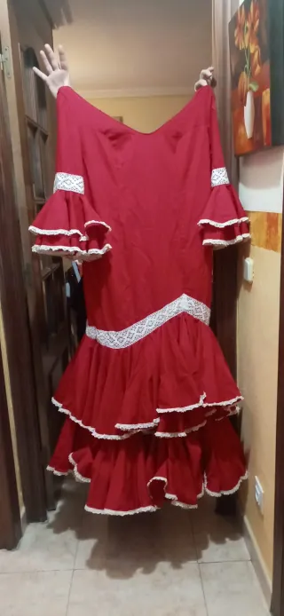 Traje de Flamenca rojo hecho a mano