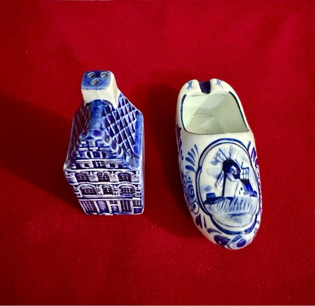 CENICERO Y SALERO DE PORCELA EN MINEATURA