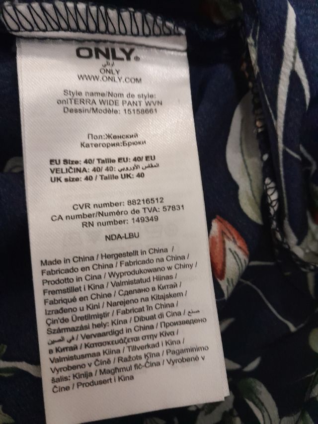 Pantalon  señora, con etiqueta