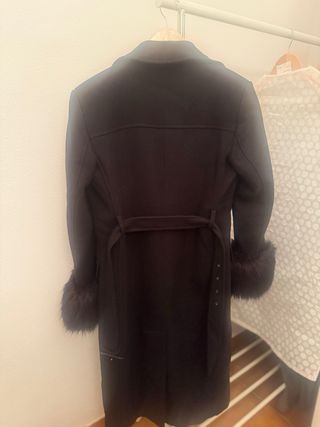 Abrigo Zara Manteco negro Xs