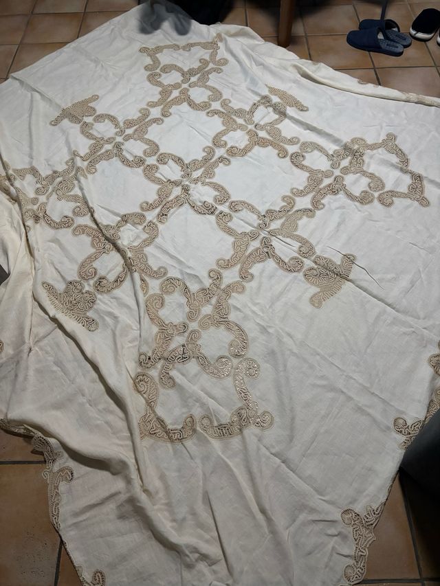 Copriletto di lino vintage