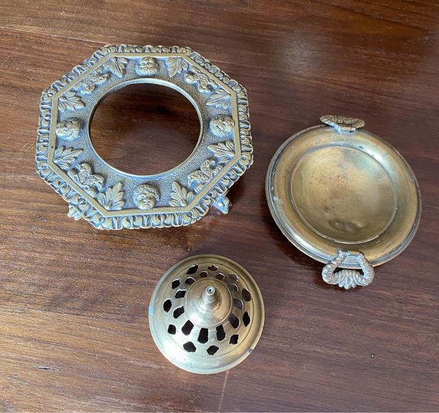 ANTIGUO INCENSARIO DE METAL TIPO BRASERO