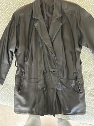 Chaqueta piel negra vintage