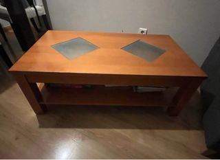 Mesa de centro elevable en madera