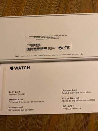 Apple Watch SE 40 GPS Aluminio Plata Correa Blanca