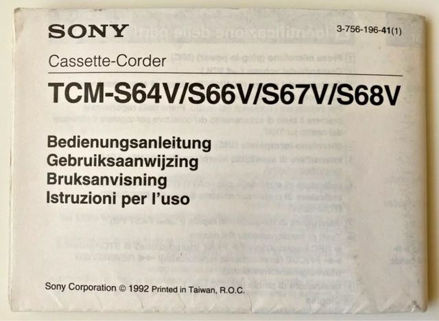 Sony TCMS64V/S66V/S67V/S68V manuale istruzioni