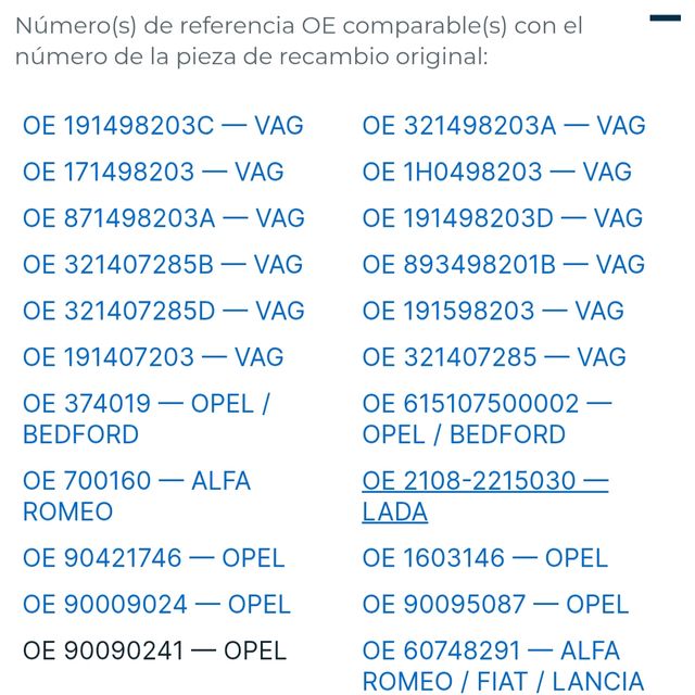Kit reparación fuelle palier Seat, VW...