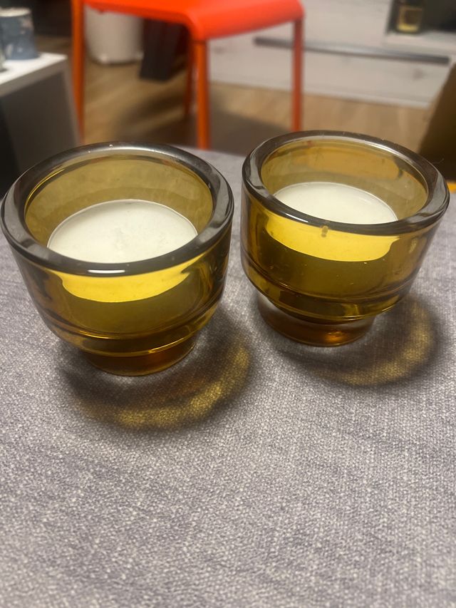 Porta velas y velas vintage