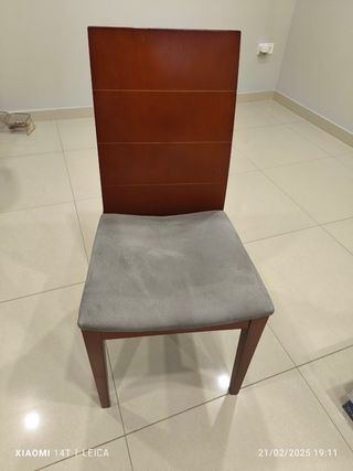 Mesa comedor madera con seis sillas