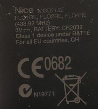Nice Era Flor 433.92 MHz Telecomando 2 Canali
