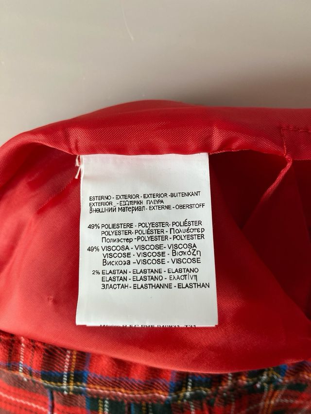 Falda niña cuadros roja