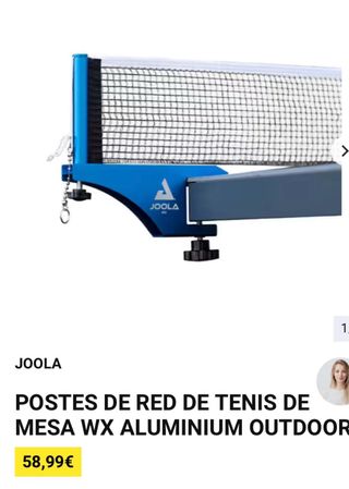 set red tenis de mesa joola WX