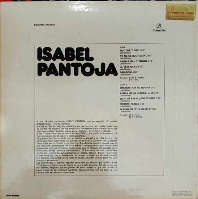 Isabel pantoja 2 vinilo lp