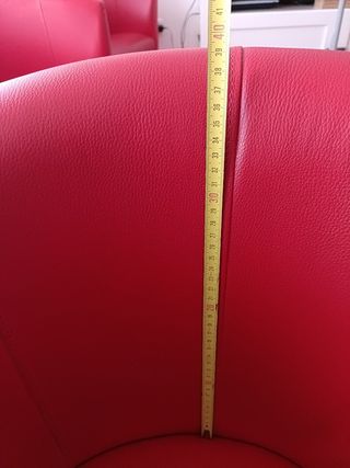 Sillónes contemporáneo rojo piel sintética 