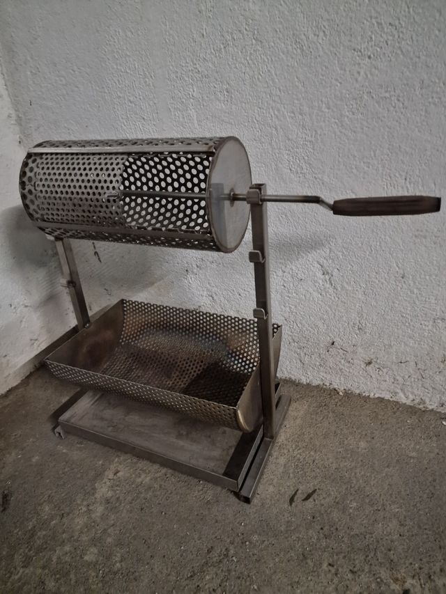 Asador castañas acero inoxidable 58x64x26cm