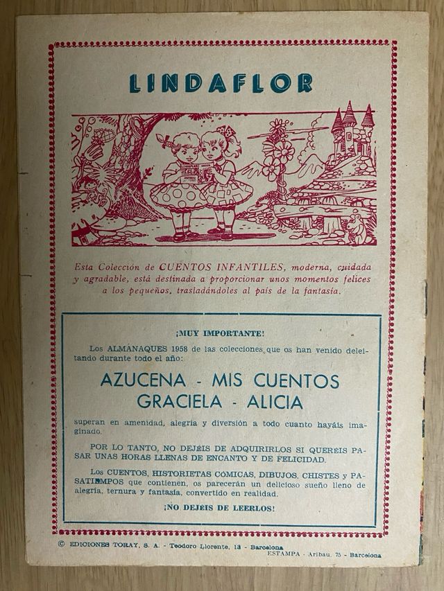 10 Cómics colección Lindaflor Toray