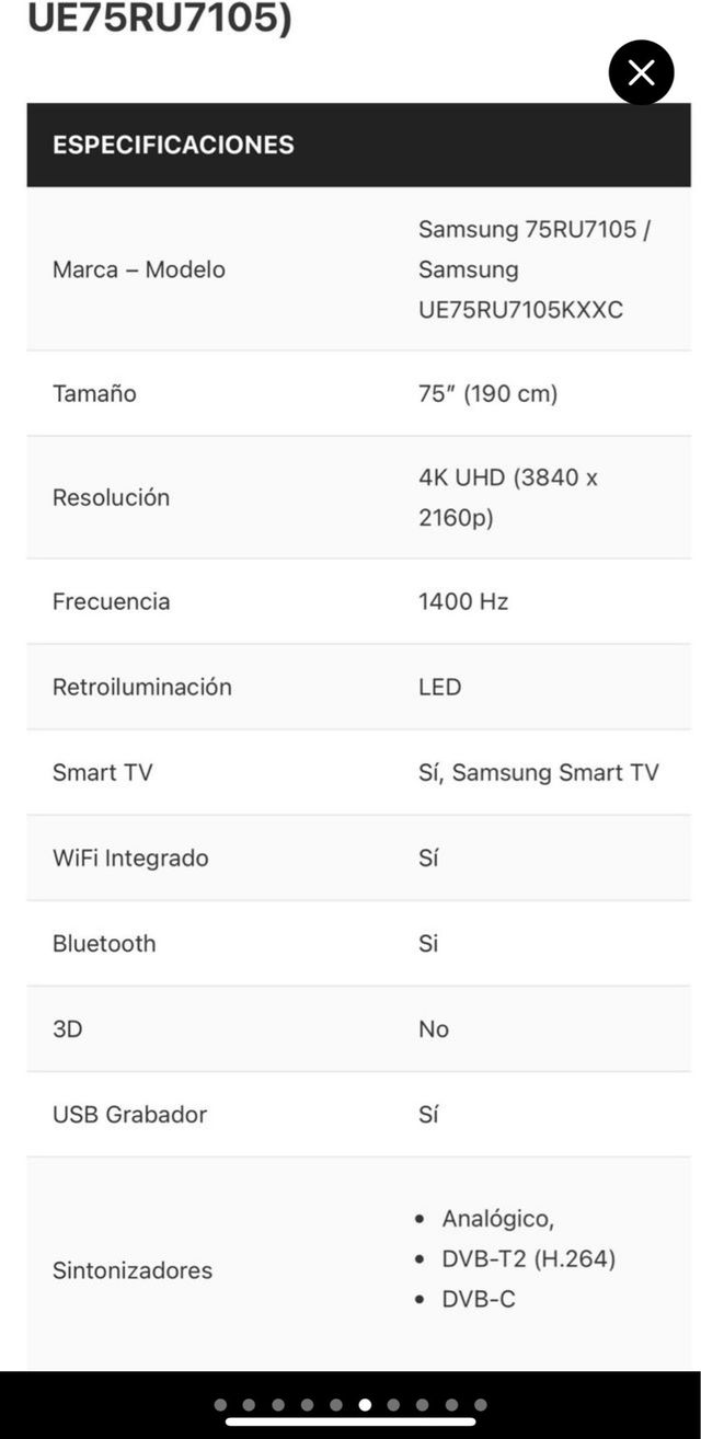 Samsung SmarTv 75 pulgadas
