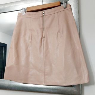 Falda De Cintura Alta Piel Sintética Vegana T. 38