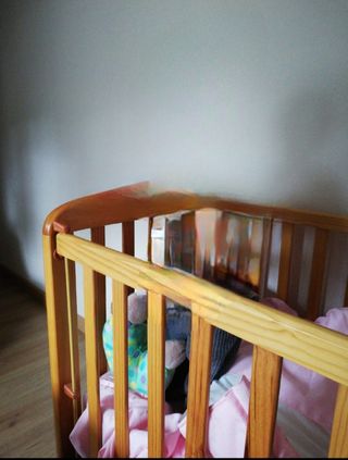 Cuna madera con colchón 