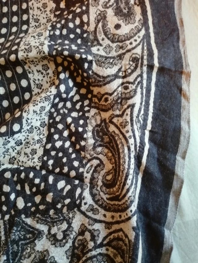 Sciarpa misto lana, nero e bianco