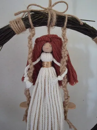 Macrame Bambola decorativa Boho Nordico handmade