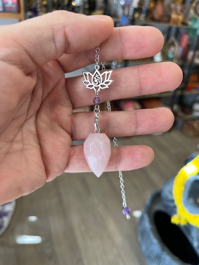 Péndulo Facetado Cuarzo Rosa