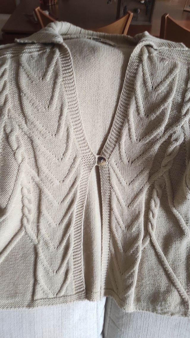 Chaqueta de punto señora beig