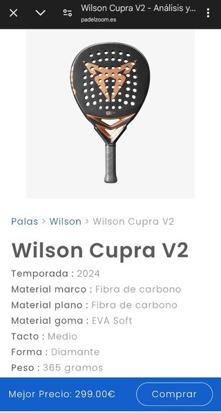 Pala de padel Wilson Bela cupra