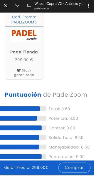 Pala de padel Wilson Bela cupra