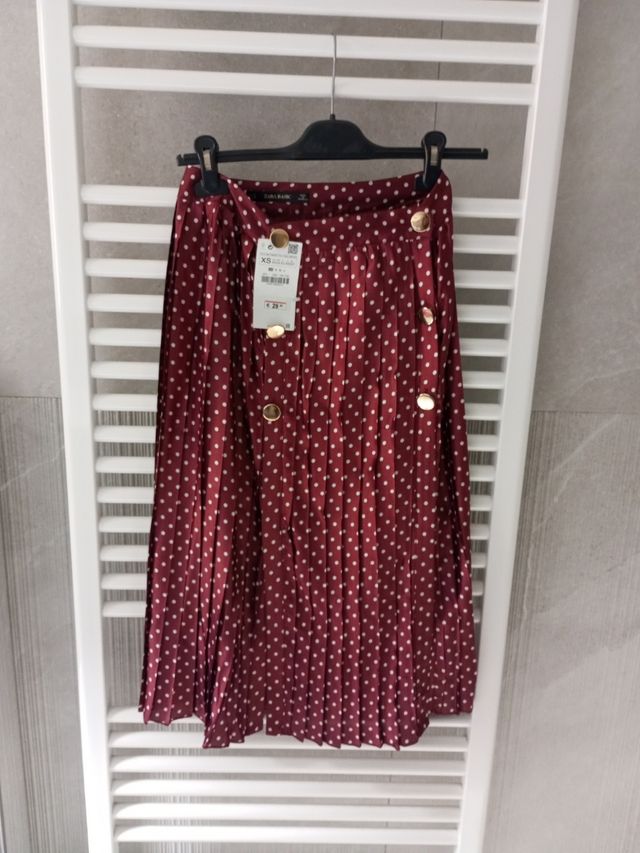 Gonna longuette a pois Zara