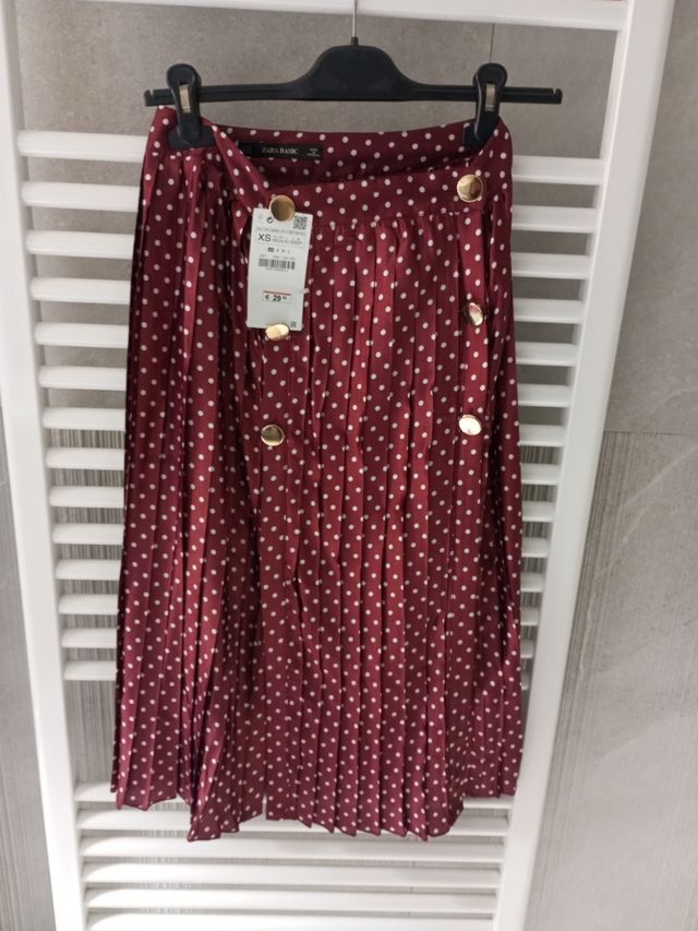 Gonna longuette a pois Zara