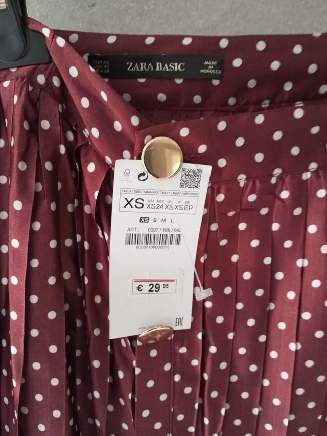 Gonna longuette a pois Zara