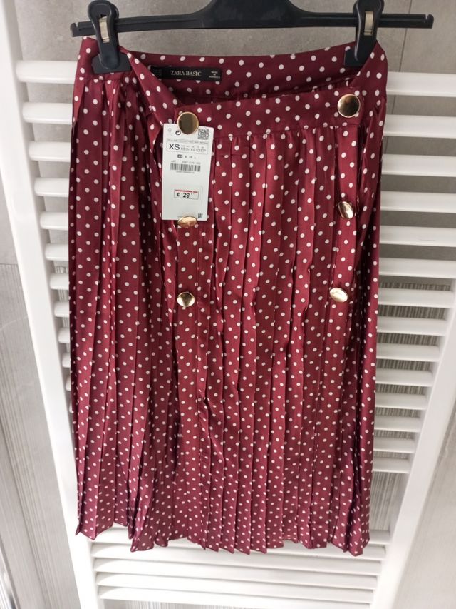 Gonna longuette a pois Zara