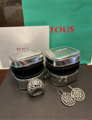 TOUS pendientes y anillo plata Tous Dreams