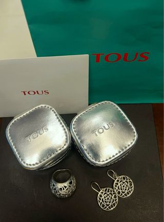 TOUS pendientes y anillo plata Tous Dreams