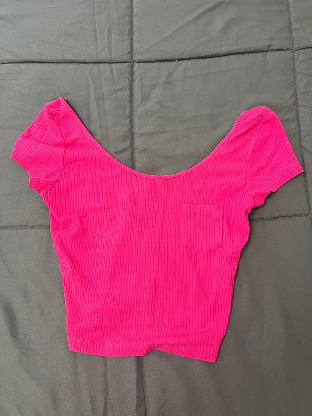 Top Rosa Manga Corta