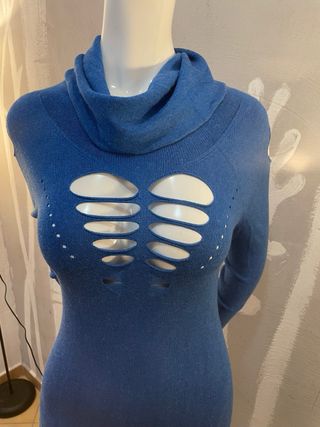 Abito blu sexy aderente taglia unica