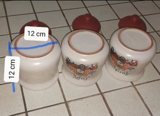 3 contenitori in terracotta 
