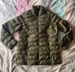 Plumas verde oliva mujer talla S
