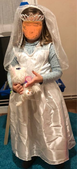 Disfraz de novia para niña de 4 a 7 años
