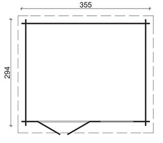 Caseta de madera 355x294 cm (Suelo incluido)