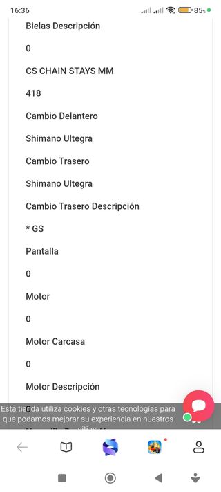 Bicicleta de carretera carbono