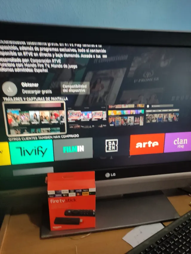 FIRE TV ORIGINAL  CON TV  LG 32 PULG FOTOS REALES.