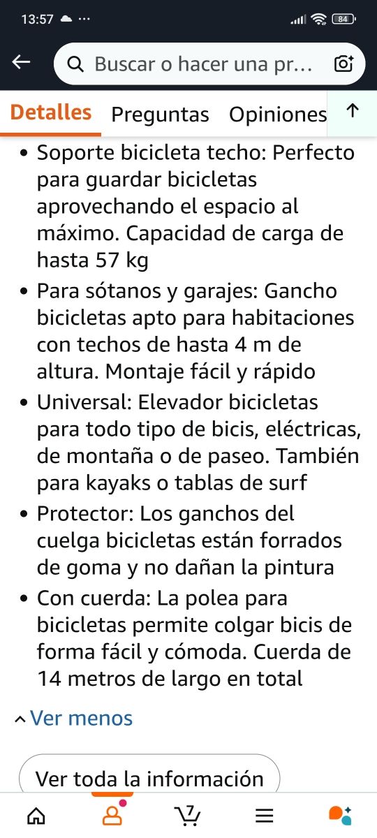 Colgador para bicicleta