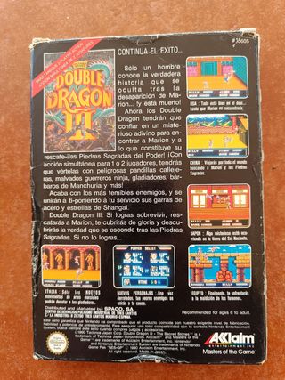 Videojuego doble dragón III para NES 