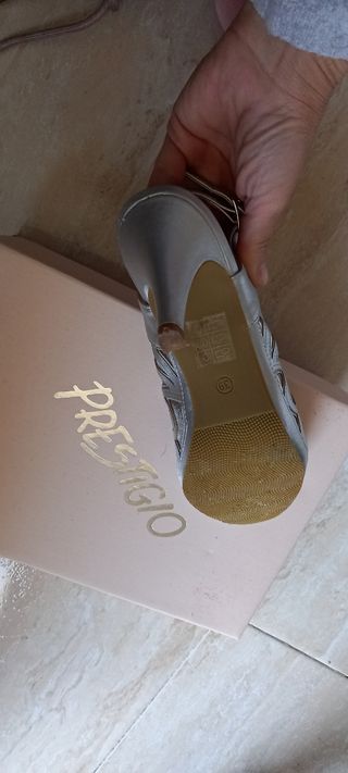 Zapatos tacon plata
