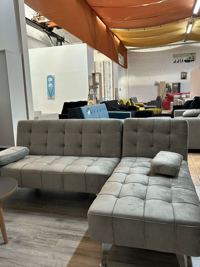 Sofa Chaise Longue Cama Nuevo + GRIS  !